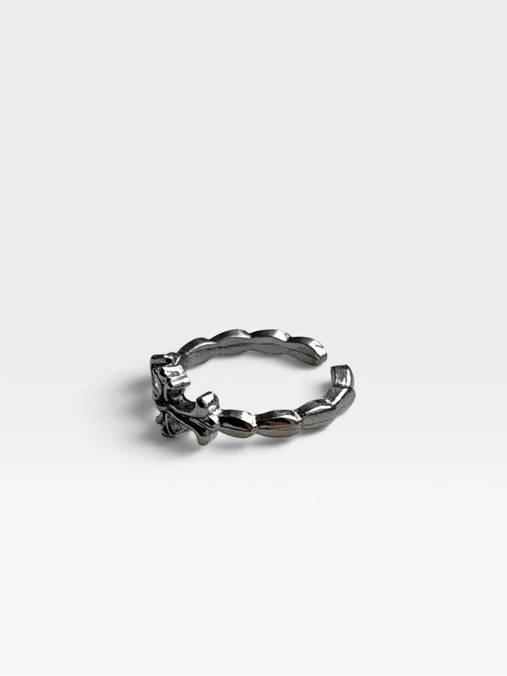 Silver Fleur-de-Lis Adjustable Ring for Men